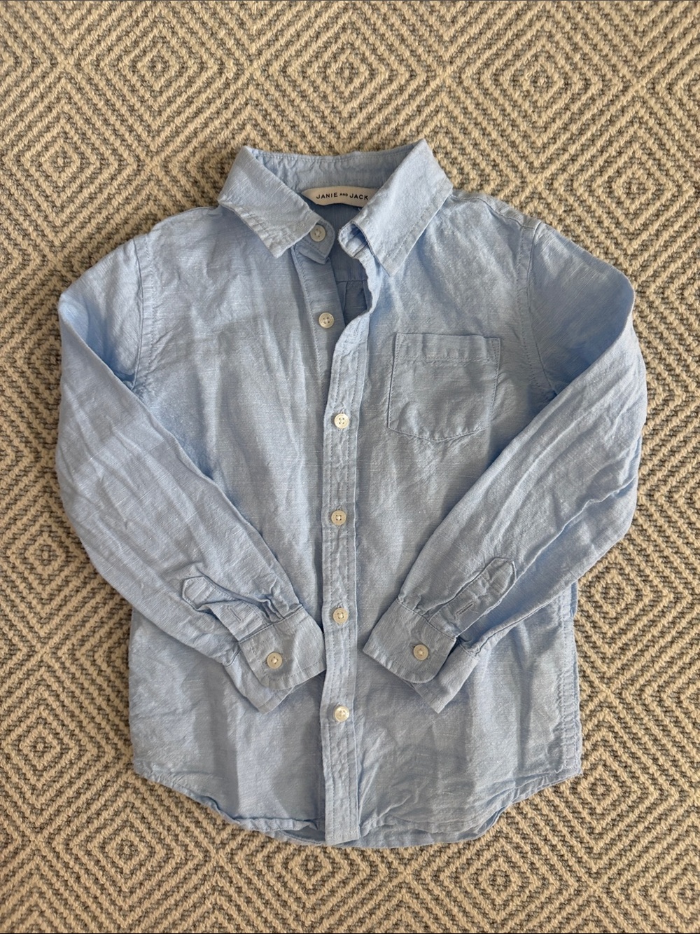 Janie and Jack Pale Blue Long-Sleeve Button-Down Shirt
